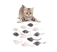 Tnfeeon Cat Fake Mouse Toy 12Pcs Mini Pet Chew Small Plush Mouse Toy Cat Kitten Teaser Toys Set Pets Interactive ejercitador