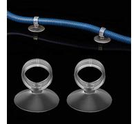 Tnfeeon Clips de Ventosa Resistentes para Acuario, Longitud Ajustable de Gel de Sílice para Tubos de 4mm y 6mm, Ideal para Uso en Tubos de Aire y de CO2 (1/4 Circunferencia de la Cabeza de 17,5 a 18