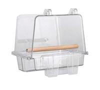 Tnfeeon Comedero Acrílico para Pájaros sin Ensuciar, Material Acrílico Duradero, Cuenco de Comida Integrado y Bañera para Loros y Pájaros Pequeños (Tazón de Comida)