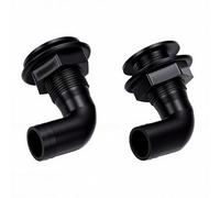 Tnfeeon Conector Pasante de Casco 2 Piezas de Plástico de 90 Grados de Drenaje de 25 Mm para Barco RV Kit de Plomería para Bomba de Achique Tanque de Agua de Pozo Vivo Fregadero de Cocina