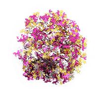 Tnfeeon Confeti de Estrella de Unicornio, Estrellas de Lentejuelas con Purpurina Brillante en Plata Rosa, 2,1 Oz para Decoraciones Navideñas de Cumpleaños, Bodas, Mesa Fácil de Espolvorear,