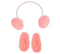 Tnfeeon Conjunto de Accesorios de Fotografía Infantil Zapatilla de Punto Auricular Traje de Ganchillo de Lana Suave para Sesiones de Fotos de Recién Nacidos Diseño Cómodo y Liviano Ideal para Niños