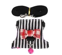 Tnfeeon Conjunto de Chaleco con Correa para Hurón Antiescape, Arnés Vaquero para Mascotas Pequeñas con Forro de Felpa, Correa Ajustable para el Pecho, Diseño de Lazo para Conejito, Chinchilla, (M)