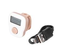 Tnfeeon Contador de Anillos Contador de Dedos Manual Blanco Tipo de Anillo Luminoso USB Recargable Contador de Silicona a Prueba de Sudor para el Hogar