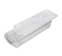Tnfeeon Contenedor Organizador Transparente, Contenedores de Plástico de Gran Capacidad con Tapas para Gabinete de Cocina, Organización de Despensa, Ancho Corto con Tapa, Ideal para Cocina Casera