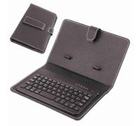 Tnfeeon Cubierta de la Cubierta del Teclado con Soporte, Soporte Universal del Teclado, Escribiendo sin Manos para Teléfonos, Material Duradero de Cuero PU, Adecuado para Todos los Teléfonos (Black)