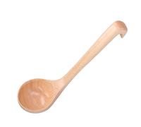 Tnfeeon Cuchara de Sopa de Madera Grande, Madera Schima Superba, Cucharón de Textura Fina para Sopa y Gachas, Herramienta de Cocina de 11,0x3,1 Pulgadas