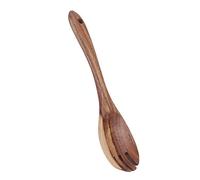 Tnfeeon Cuchara y Tenedor de Madera de Teca, Set Ergonómico de 26 Cm para