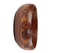 Tnfeeon Cuenco de Hilo Natural, Soporte de Madera Hecho a Mano para Tejer y Crochet con Diseño en Espiral, 5.12 Pulgadas de Diámetro, Ligero, 12.4 Onzas, Almacenamiento Portátil para Artesanos en