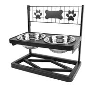 Tnfeeon Cuencos Elevados para Perros, Comedero Elevado Ajustable en Altura con 2 Cuencos de Acero Inoxidable, Base Antideslizante para Todos los Tamaños de Perros