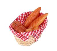 Tnfeeon Decoración de Cesta de Pan para Casa de Muñecas 1:12, Accesorio de Comida en Miniatura de bambú para Niños, Cocina, Comedor y Diversión a la Hora de Jugar