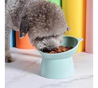 Tnfeeon Diseño Inclinado Antideslizante, Promueve una Alimentación Saludable para Gatos y Perros Pequeños, Cuenco de Alimentación para Gatos, Cuenco de Elevado para (Green)