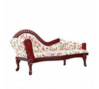 Tnfeeon Dollhouse Chaise Lounge Sofá de Estilo Europeo Vintage para Casa de Muñecas Decoración de Sala de Estar Escala 1/12 Miniatura Casa de Muñecas Chaise Lounge (Estilo 1)