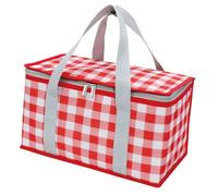 Tnfeeon El Bolso Más Fresco aisló El Bolso Impermeable del Almuerzo de la Comida Campestre de la Capacidad Grande para El Viaje Al Aire Libre de la Oficina (Rojo y Blanco)