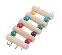 Tnfeeon Escalera para Pájaros de Juguete con Cuentas de Colores, Puente de Escalada de Madera Flexible para Loros y Animales Pequeños, 13 Escalones para Ejercicio Divertido en Jaulas (S (5 Pasos