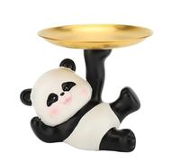 Tnfeeon Estatua de Bandeja de Resina, Linda Mesa de Entrada de Decoración de Figuras de Animales (PANDA)