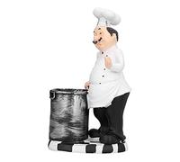 Tnfeeon Estatua de Figura de Chef Italiano, Escultura de Resina Realista con Postura Expresiva, Peso de 26 Oz para Decoración de Cocina, Restaurante, Sala de Estar, Mezclas Versátiles de Adornos para