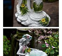 Tnfeeon Estatua de Jardín, Ángel de Resina, Decoración Al Aire Libre para Césped, Patio, Piscina, a Prueba de Agua, Brillo Nocturno, Estatua Solar de Hada Alimentada por Energía Solar (Luz