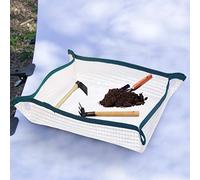 Tnfeeon Estera de Trasplante PVC Impermeable 35x35 Pulgadas Diseño de Bloqueo de Botón para Trasplante de Plantas en Macetas de Interior, Bancos y Mesas para Macetas Diseño de Bloqueo de Botones