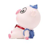 Tnfeeon Figura de Animal, Decoración de Salpicadero de Resina, Adorno Compacto para Consola Central, Textura Densa, Tamaño de 2,5 Pulgadas para Coche, Oficina, Escritorio, Estantería, Regalo (Cerdo)