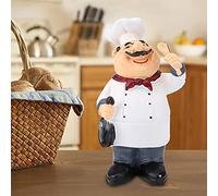 Tnfeeon Figura de Chef Realista, Estatua de Resina de con Colores Vibrantes, Artesanía Hecha a Mano, Agrega un Toque a Cocinas, Restaurantes y Más (71110-04 Chef con cuchara)