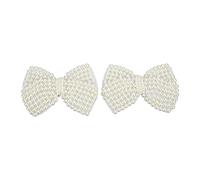 Tnfeeon Flor de Zapato Perla, Adorno de Zapato Personalizable para Tacones Altos y Sandalias, Impresionante Accesorio de Moda para Bodas y Fiestas (Lazo de perla blanquecino)