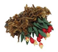 Tnfeeon Flores de Casa de Muñecas Simuladas, Decoraciones en Miniatura de Musgo y Arcilla, Modelos de Flores Coloridas para Escenas de Jardín de Bricolaje con Tallos Cableados, Arreglos Ligeros y