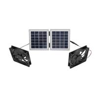 Tnfeeon Flujo de Aire Potente, Ideal para Espacios Pequeños, Kit de Ventilador de Escape Solar de Eficiencia Energética, Ventilador de Refrigeración de Ventilación de Escape de 2x5w a (WHITE)