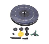 Tnfeeon Fuente Solar para Baño de Pájaros, Fuente Solar para Exteriores con Espectáculo de Luces LED, 6 Boquillas de Pulverización, Panel de 4 W, Batería de 1500 MAh para Patio, Jardín, Estanque