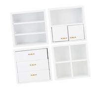 Tnfeeon Gabinete de Madera a Escala 1/12 Muebles en Miniatura Diseño Elegante para Sala de Estar Dormitorio Exhibición con Acabado Liso Modelo de 2.9x1.2x2.9 Pulgadas Decoración del Hogar Entusiasta