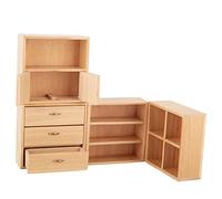 Tnfeeon Gabinete de Madera a Escala 1/12 Muebles en Miniatura Diseño Elegante para Sala de Estar Dormitorio Exhibición con Acabado Liso Modelo de 2.9x1.2x2.9 Pulgadas Decoración del Hogar Entusiasta