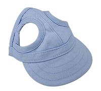 Tnfeeon Gorra de béisbol para Mascotas, Gorra para Perros al Aire Libre con Orificios para los oídos Raya Ajustable Sombrero de Verano para e Hijos(L-Azul)