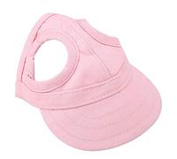 Tnfeeon Gorra de béisbol para mascotas, sombrero para perros y gatos con agujeros para las orejas, diseño de rayas ajustables para el verano, para padres e hijos (M-rosa)