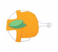 Tnfeeon Gorro para Pequeño, Ajustable, para Pomerania, Mezcla de Algodón Ligero, Gorra para Mascotas con Diseño Naranja 3D, ala Ancha y Correa Ajustable para Paseos de Verano, Fotos en la Playa