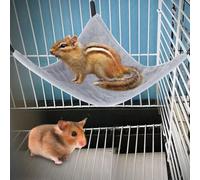 Tnfeeon Hamaca para Animales Pequeños, Cama de Lona Suave para Hámster, Ardilla, Conejillo de Indias, Triángulo Colgante, Jaula para Siesta para Mascotas, Accesorios (Grey)