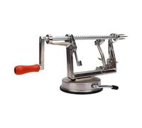 Tnfeeon Herramienta Peladora de Manivela de Acero con Agarre de Madera, para Frutas, Verduras, Patatas, Pelador Descorazonador, Pelador de Manzanas de Acero Inoxidable 304