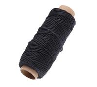 Tnfeeon Hilo Plano Encerado Resistente para Costura de Cuero, 50 M, Azul Real, Costura a Mano Fuerte y Duradera para Manualidades de Cuero (BLACK)