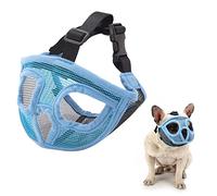 Tnfeeon Hocrico de Perros de Hocico Corto, Malla Transpirable Ajustable para el Entrenamiento Ladridos, Bozes Malla Suave para Perros Pequeños y Medianos Grandes, Evita Morder con la Hebilla (Medio)