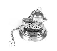Tnfeeon Infusor de Té Pato, Colador de Té de Hojas Sueltas de Acero Inoxidable con Botón de Fácil Apertura, 5 X 5 X, Cm con Cadena y Base, para Cocina, Oficina, Casa de, Amantes del