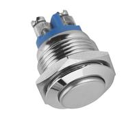 Tnfeeon Interruptor de Botón de Metal Impermeable 16 Mm 2pin - Mini Interruptor de para Protección de Entrada, Automóvil y Controles de Circuito (Cabeza Alta)