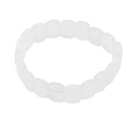 Tnfeeon Joyería de Cuentas de Hilo Elástico Pulsera de Cristal Brillante Piedra Curativa Estiramiento Poder Curativo Regalos de Energía para Pulsera de Cristal Unisex para Adultos, Ajustable (WHITE)