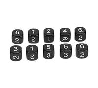 Tnfeeon Juego de 20 Dados Numéricos de 6 Caras para Educación Matemática, Mejora Las Habilidades Numéricas a Través del Juego con un Tamaño de 1,6 Cm, Educadores y Estudiantes, (Black)