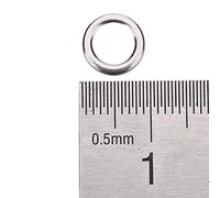 Tnfeeon Juego de 50 Anillos Tippet de Acero Inoxidable con Superficie Lisa de Alta Resistencia a la Tracción y Varios Tamaños para Pescadores de Pesca con Mosca (L)