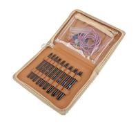 Tnfeeon Juego de Agujas Circulares Intercambiables, Kit de Agujas Circulares Ergonómicas de Acero Inoxidable de Aluminio de 3,0 Mm a 6,0 Mm con Bolsa de Almacenamiento de PU para Principiantes,