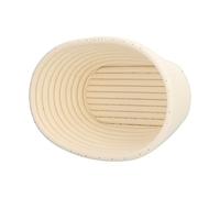 Tnfeeon Juego de Cestas para Fermentación de Pan Redondas y Ovaladas, de Plástico con Diseño único, Preparación Higiénica y Gran Capacidad para Panaderías Caseras (Óvalo blanquecino 21 * 14 * 8cm)