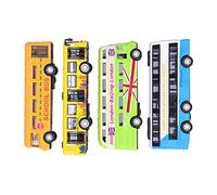 Tnfeeon Juego de Juguetes de Autobús, Modelo de Vehículo Educativo con Acción de Retroceso, Construcción de Aleación de Plástico, Mejora Las Habilidades Motoras y el Juego Imaginativo para Jóvenes