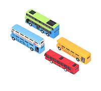 Tnfeeon Juego de Juguetes de Autobús, Modelo de Vehículo Educativo con Acción de Retroceso, Construcción de Aleación de Plástico, Mejora Las Habilidades Motoras y el Juego Imaginativo para Jóvenes
