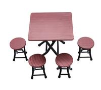Tnfeeon Juego de Mesa de Comedor para Casa de Muñecas a Escala 1/12, Hecha de ABS, Incluye 1 Mesa y 4 Sillas, Ideal para Juegos de Simulación para Niños y Escenas de Casas de Muñecas en Miniatura