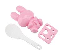 Tnfeeon Juego de Moldes para Onigiri de Conejo, Prensa de Bolas de Arroz de PP de Calidad Alimentaria, Fácil Creación Antiadherente, Ligero, 1,45 Onzas, Dos Moldes, Cuchara para Comidas Familiares,