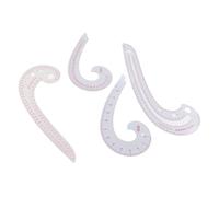 Tnfeeon Juego de Reglas Curvas de Coma de 4 Piezas, Herramienta de Medición de Patrones de Costura de Alta Precisión, 6 Pulgadas, Liviana para Sastres, Estudiantes, Proyectos de Elaboración, la